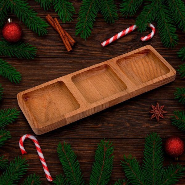 Менажница 3 секции 30*10*2,5см дерево Sugar&Spice Rosemary прямоугольная (9)