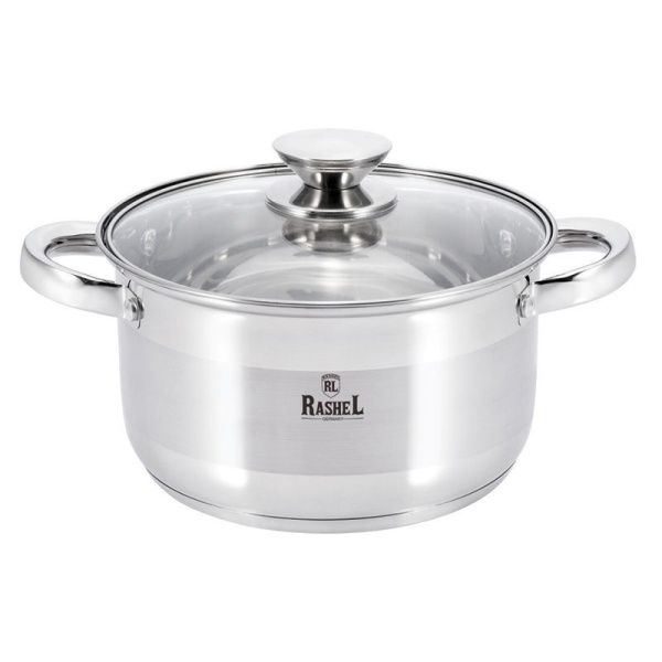 Кастрюля 4,7л нерж.сталь БЕРТА со стекл.крышкой 22*13см (4)