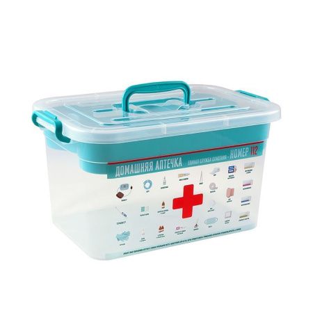 Контейнер для аптечки 6,5л пластик ДОМАШНИЙ ДОКТОР с вкладышем 31*20*18см (6)