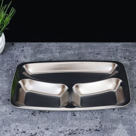 Поднос 29*20,5*2см нерж.сталь прямоугольный SR-360 (300)