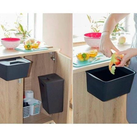 Набор контейнеров для раздельного сбора мусора 6л/12л пластик черный (6)