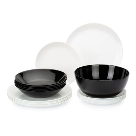 Столовый набор 19пр стеклокерамика ДИВАЛИ БЛЭК/УАЙТ на 6 персон (1)