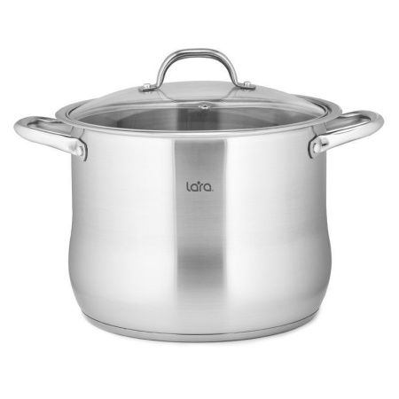 Кастрюля 10,6л нерж.сталь Big Size стекл.крышка 26см капс.индукц.дно LR02-43 (1)