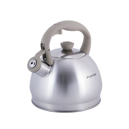 Чайник со свистком 2л нерж.сталь бакел.ручка серая арт.0693GR (12)