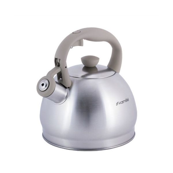 Чайник со свистком 2л нерж.сталь бакел.ручка серая арт.0693GR (12)