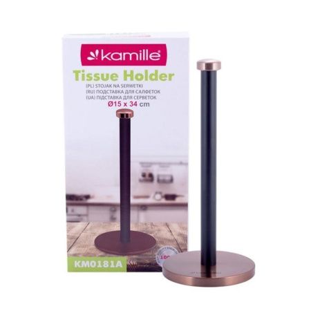 Держатель для бумажных полотенец 34*15см нерж.сталь медь/черный арт.0181А (12)