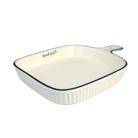 Форма для запекания фарфор 27*18*4см Good Luck прямоугольная с ручкой белый KP002-10,5/JC-14544 (32)