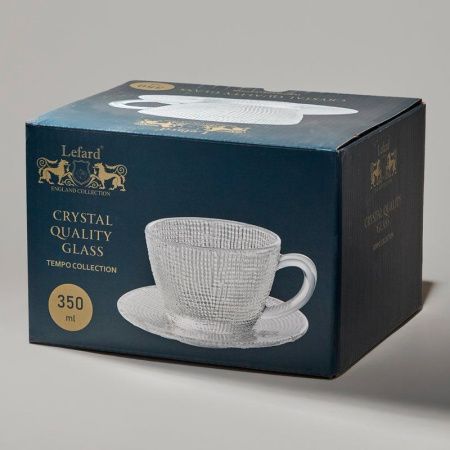 Чайный набор 2пр стекло TEMPO на 1 персону 350мл (12)