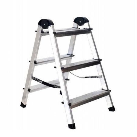 Стремянка 3 ступени 735*435*155мм алюминий двухсторонняя до 120кг УФУК Dogrular (1)