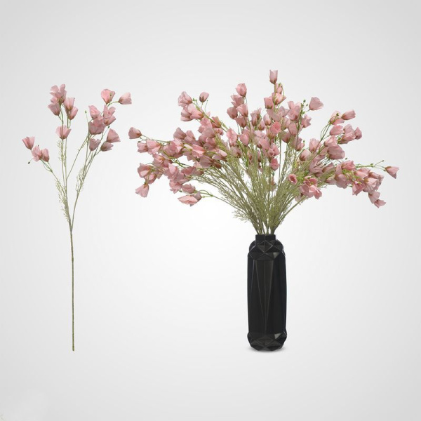 Цветы искусственные Колокольчик кустовой 85см иск.шелк/полимер розовый 9236-983 (12)