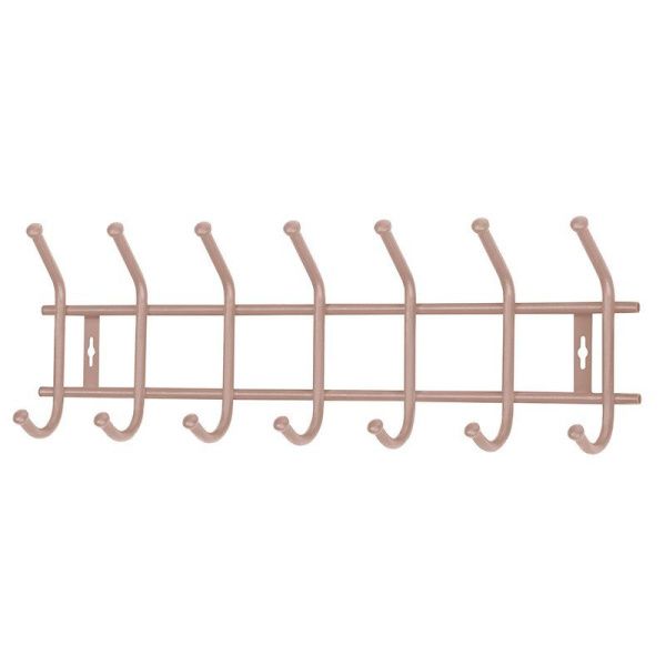Вешалка 7 крючков настенная 665*192*80мм металл ВНТ7М бежевый металлик (5)