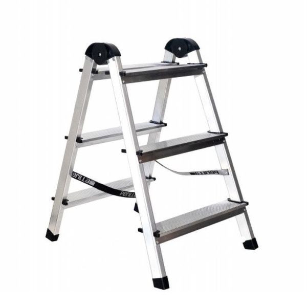Стремянка 3 ступени 735*435*155мм алюминий двухсторонняя до 120кг УФУК Dogrular (1)
