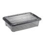 Ящик для хранения 2,8л 200*300*80мм пластик КИП с замками черный прозрачный (10)