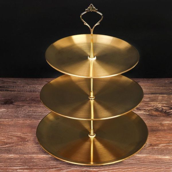 Этажерка сервировочная 3 яруса 20/23/26см металл gold GM- 86 (80)