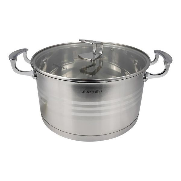 Кастрюля 5,7л нерж.сталь со стекл.крышкой 24см арт. 5857 (4)