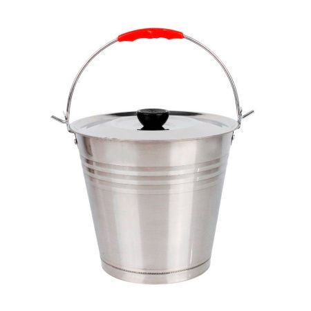 Ведро 6л нерж.сталь с крышкой (60)