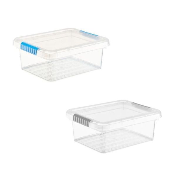 Контейнер для хранения 3л 250*200*97мм пластик Standart прозрачно-голубой (16)