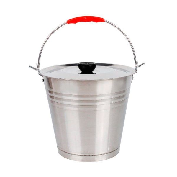 Ведро 6л нерж.сталь с крышкой (60)
