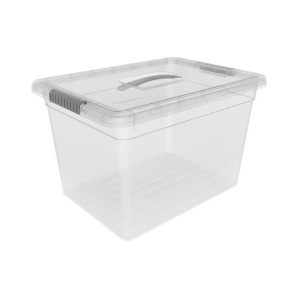 Контейнер для хранения 21л 400*294*252мм пластик Standart с ручкой прозрачный/серый (4)
