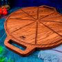 Доска для пиццы 35*2см дуб круглая с ручками подар.уп. TIMBERRY (1)