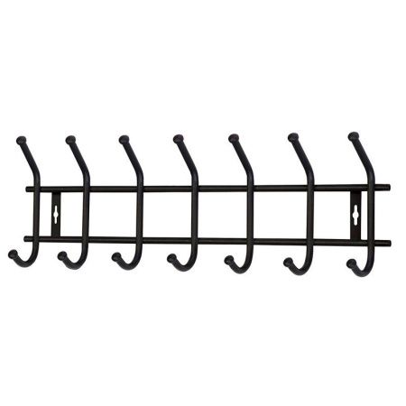Вешалка 7 крючков настенная 665*192*80мм металл ВНТ7М черная матовая (5)