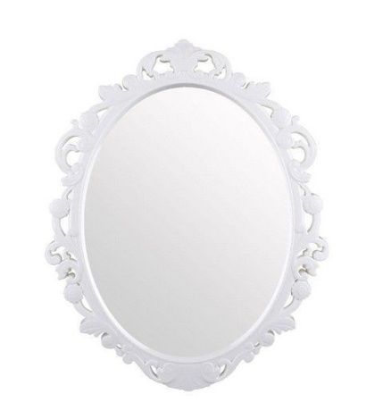 Зеркало настенное в рамке 58,5*47см пластик АЖУР белое (7)