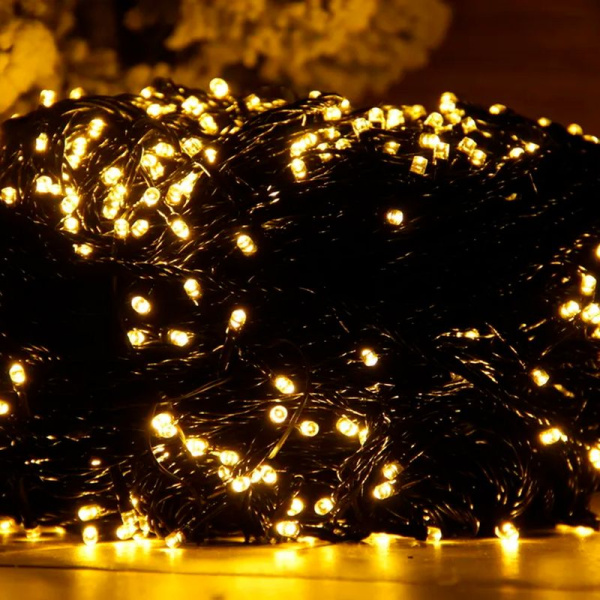 Гирлянда эл. 9,2м 100LED белый теплый, черный провод JC-16593 (100)