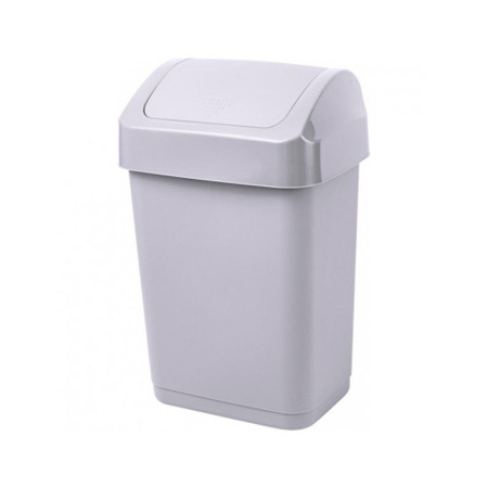Контейнер для мусора 25л пластик Step серый с крышкой-маятником (6)