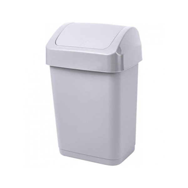Контейнер для мусора 25л пластик Step серый с крышкой-маятником (6)
