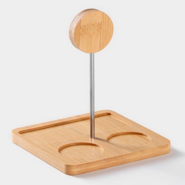 Набор для специй 3пр (солонка, перечница, салфетница) фарфор на дерев подставке Bella Tenero (36)