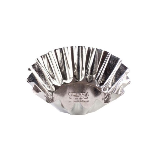 Форма для кекса 8,9*2,7см белая жесть вес 18г КФ-02.000 (420)