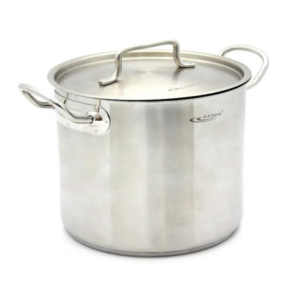 Кастрюля 9л нерж.сталь ОБЩЕПИТ-ШЕФ мет.крышка D24см H20см индукция КТ-ОБ-09 (2)