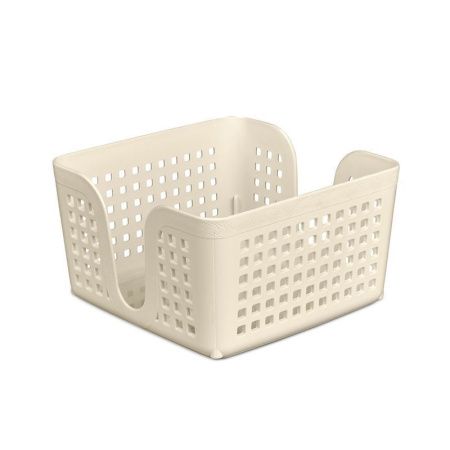 Салфетница 15см пластик ЛОФТ слоновая кость квадратная (16)