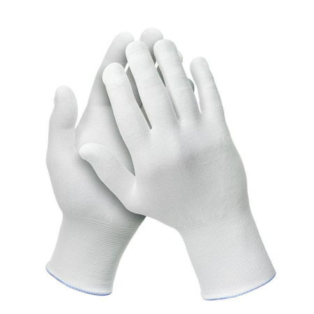 Перчатки нейлоновые без ПВХ белые (120/1200)