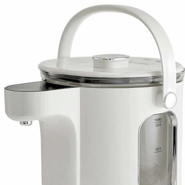 Чайник-термос 3л стекло DЕLTA LUX DE-1701 LCD дисплей, 1600 Вт, 13 режимов поддерж. t, белый  (4)