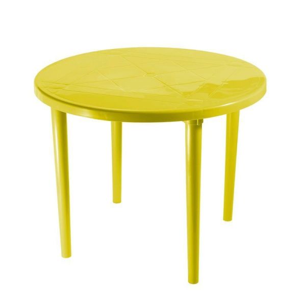 Стол круглый d910мм пластик желтый (1)