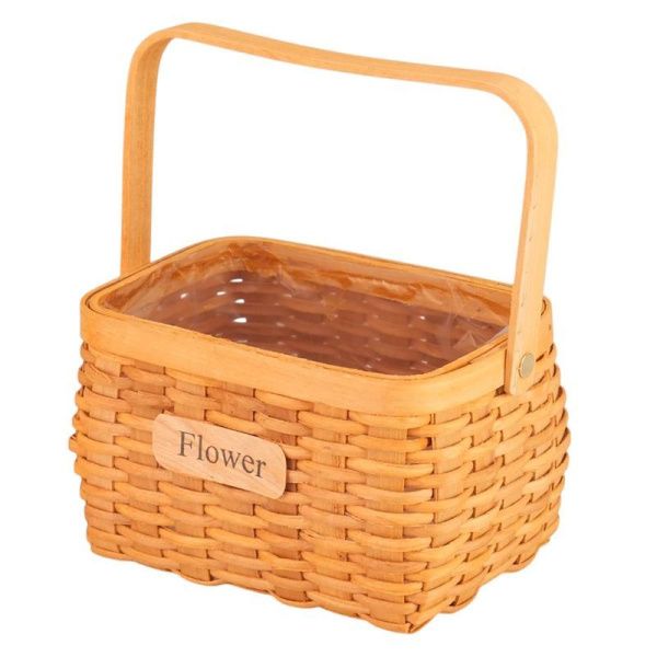 Корзина плетеная секвойя 18*13*11/23,5см натуральный (56)