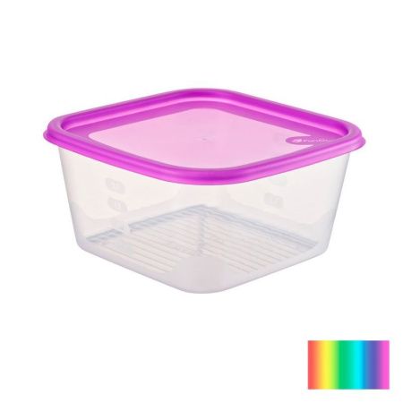 Контейнер пищевой 2,6л 207*207*102мм пластик Fusion синий/фиолетовый квадратный (20)
