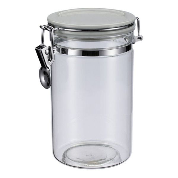 Банка для сыпучих продуктов 800мл стекло Desco с фиксатором 74-701 (24)