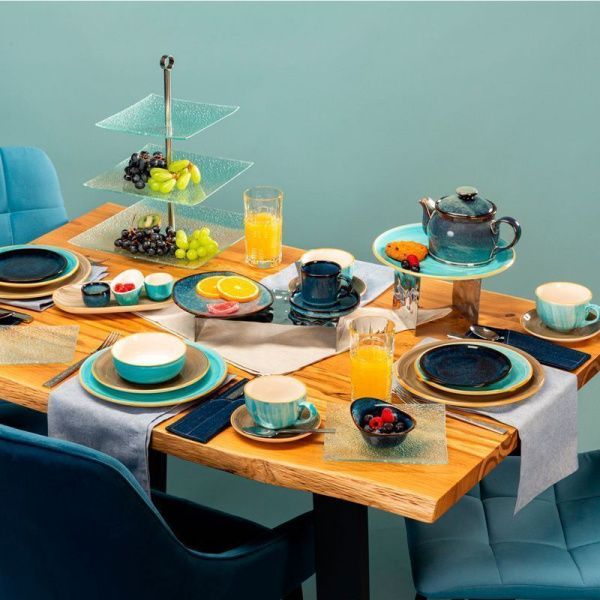 Блюдо 35*35см стекло AQUA квадратное