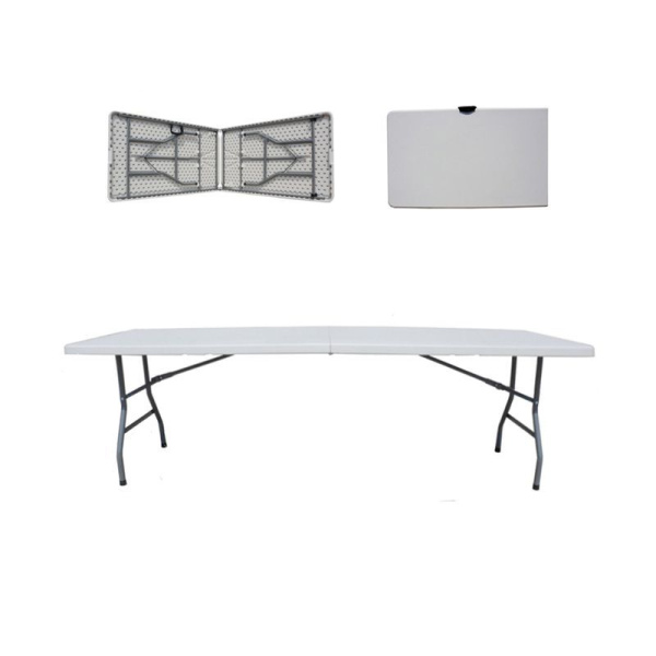 Стол-книжка пластик 240*76*75см белый  (maх нагр. 230кг)СТР240 (1)