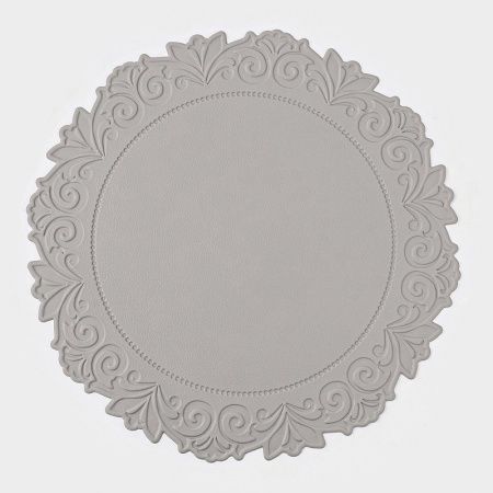 Салфетки сервировочные набор 2шт 38см ПВХ Экокожа серый (25)