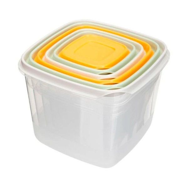 Контейнеры пищевые набор 6шт 0,12/0,25/0,45/0,75/1,2/2л пластик CLEVER (12)