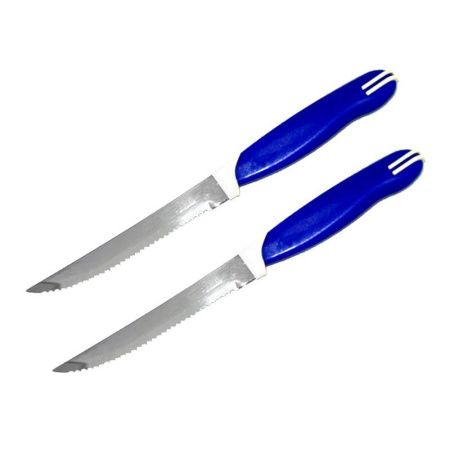 Ножи для мяса набор 2шт 12/22,5см нерж.сталь синий (600) JC-15547