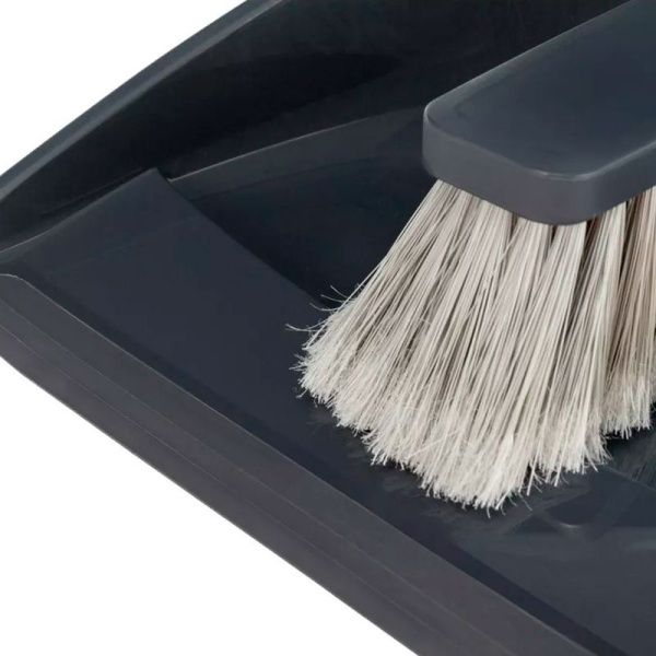 Щетка-сметка с совком 320*230*112мм пластик/нейлон темно-серый (12)