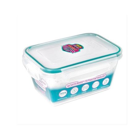 Контейнер пищевой 800мл 115*165*80мм пластик герметичный с клипсами прямоугольный прозрачный (18)