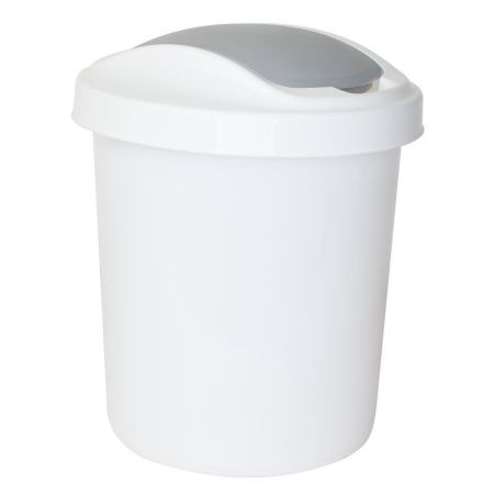 Контейнер для мусора 12л пластик Vogue белый с подвижной крышкой (8)