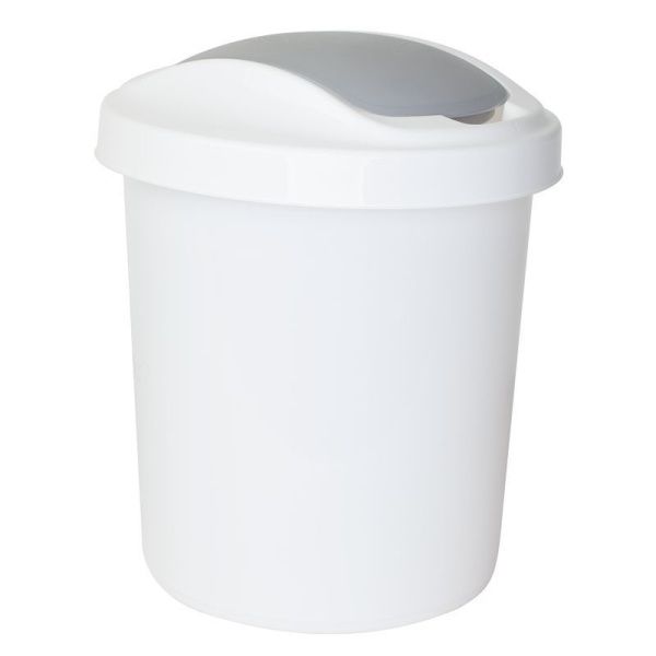 Контейнер для мусора 12л пластик Vogue белый с подвижной крышкой (8)