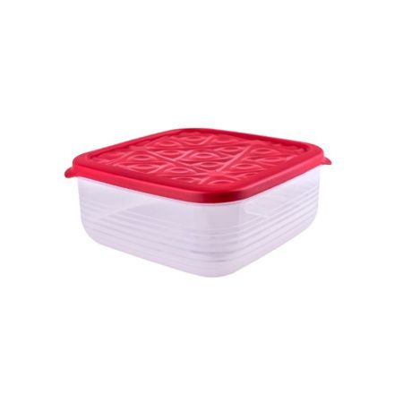 Контейнер пищевой 2,7л пластик Flexo красный квадратный (18)