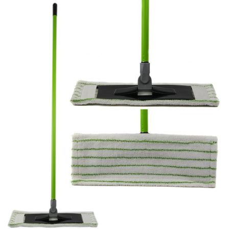 Швабра с плоской насадкой микрофибра 40см, ручка 110см AZUR (24)